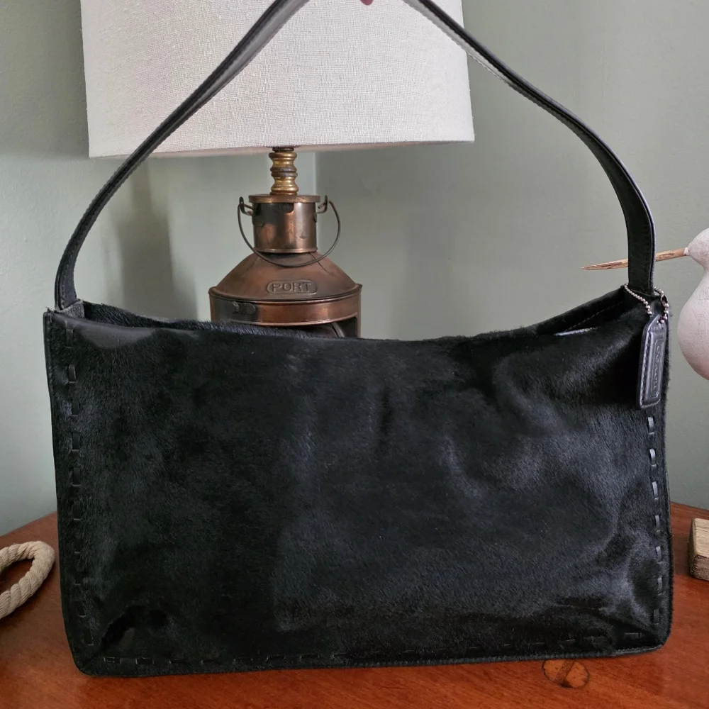 Coach West End 9469 Vintage Black Haircalf Leather Hobo Shoulder Bag